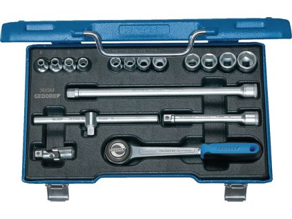 Sada nástrčných kľúčov 30 GMU-3 17-dielny 3/8 ″ Šírka naprieč plochami 6-19 mm (Farba 17-dielny 3/8 ″, Veľkosť Šírka naprieč plochami 6-19 mm)