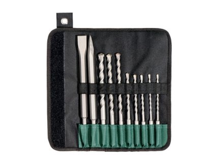 Súprava vrtákov a sekáčov SDS-plus 10 ks. Rolovacie vrecko (Farba 10 kusov., Veľkosť Rolovacie puzdro)