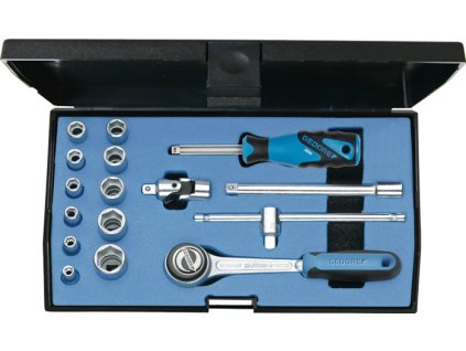 Sada nástrčných kľúčov 20 EMU-3 16-dielny 1/4 ″ Šírka cez roviny 4-13 mm (Farba 16 dielov 1/4 ″, Veľkosť Šírka cez ploché drážky 4-13 mm)