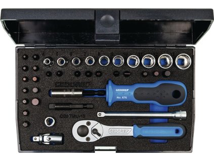 Sada nástrčných kľúčov D 20 TMU-10 40-dielny 1/4 ″ Šírka cez roviny 4-13 mm (Farba 40 dielov 1/4 ″, Veľkosť Šírka cez ploché drážky 4-13 mm)