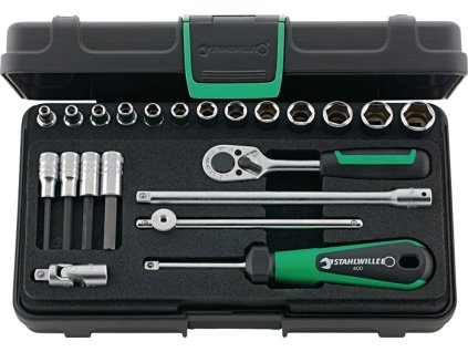 Sada nástrčných kľúčov 40/44/17/5 KN 22-dielne 1/4″ Šírka cez ploché drážky 3,5-13 mm (Farba 22-dielne 1/4″, Veľkosť Šírka cez ploché drážky 3,5-13 mm)