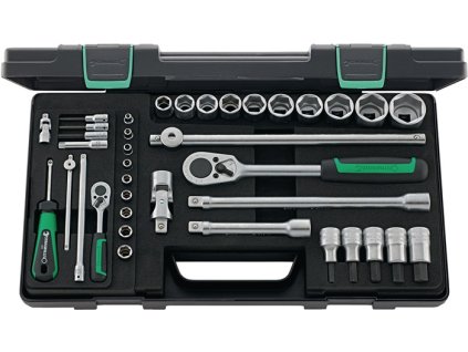 Sada nástrčných kľúčov 40/52/27/11 38 dielov 1/4 + 1/2 ″ Šírka cez rovinu 4-30 mm (Farba 38-dielne 1/4 + 1/2 ″, Veľkosť Šírka cez roviny 4-30 mm)