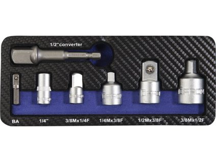 Súprava adaptérov  7-dielny 1/4 - 1/2 ″ vrátane strojového adaptéra (Farba 7 kusov, Veľkosť 1/4 - 1/2 ″ vrátane strojového adaptéra)