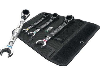 Sada kombinovaných račňových kľúčov Joker Šírka 4-dielneho kľúča 10-19 mm Reverzná páka,  (Farba 4-dielna Šírka cez ploché plochy 10-19 mm, Veľkosť Reverzná páka, kruhová strana 15° kľuková)