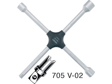 Krížový kľúč 705V-02 17 x 19 x 22 x 12,5 mm (1/2″ štvorcový) D380 mm x Š380 mm (Farba 17 x 19 x 22 x 12,5 mm (1/2″ štvorcový), Veľkosť D380 mm x Š380 mm)
