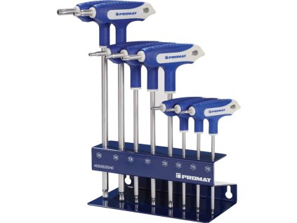 Súprava skrutkovačov s krížovými rukoväťami  TX10 - TX45 Bočný pohon s otvorom (Farba TX10 - TX45, Veľkosť Bočný pohon s otvorom)
