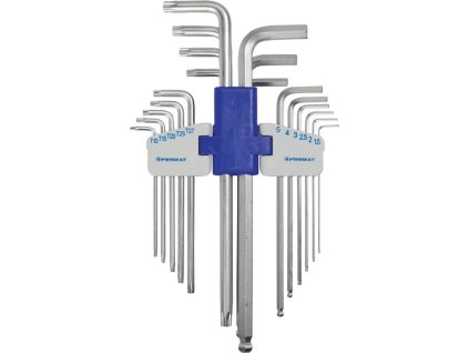 Sada inbusových skrutkovačov  18-dielny plastový držiak SW 1,5 - 10 mm - T10 - T50 (Farba 18-dielny plastový držiak, Veľkosť SW 1,5 - 10 mm - T10 - T50)
