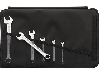 Sada kombinovaných kľúčov 13/6 Šesťdielny kľúč šírka 7-19 mm Tvar A chrómová legovaná oceľ (Farba Šesťdielny kľúč šírka 7-19 mm, Veľkosť Tvar A Chrómová legovaná oceľ)