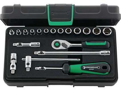 Sada nástrčných kľúčov 40/13/6QR 19-dielny 1/4″ Šírka cez roviny 3,5-13 mm (Farba 19 dielov 1/4 ″, Veľkosť Šírka cez ploché drážky 3,5-13 mm)