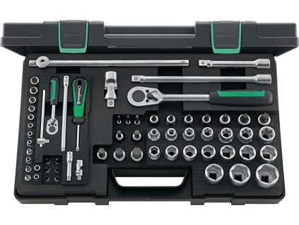 Sada nástrčných kľúčov 86TX 63 dielov 1/4 + 1/2″ Šírka cez plošiny 4-30 mm (Farba 63 dielov 1/4 + 1/2 ″, Veľkosť Šírka cez roviny 4-30 mm)