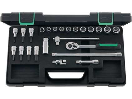 Sada nástrčných kľúčov 45/49/19/5 24-dielny 3/8 ″ Šírka v rovine 8-19 mm (Farba 24-dielny 3/8 ″, Veľkosť Šírka v rovinách 8-19 mm)