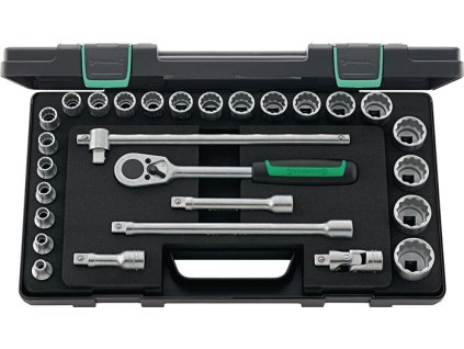Sada nástrčných kľúčov 50/22/6 28-dielny 1/2″ Šírka v rovine 8-32 mm (Farba 28 dielov 1/2 ″, Veľkosť Šírka cez rovinu 8 - 32 mm)
