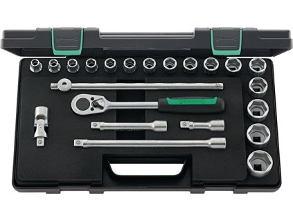 Sada nástrčných kľúčov 52/16/6 22 dielov 1/2 ″ Šírka cez roviny 10-32 mm (Farba 22-dielna 1/2 ″, Veľkosť Šírka naprieč plochami 10-32 mm)
