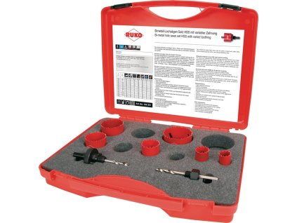 Súprava píl na otvory  8-dielna 19 - 57 mm Hĺbka rezu 38 mm HSS bi-metal (Farba 8-dielny 19 - 57 mm, Veľkosť Hĺbka rezu 38 mm HSS bi-metal)