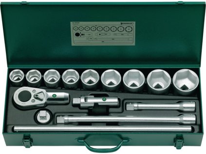 Sada nástrčných kľúčov 55/9/6N 15 dielov 3/4 ″ Šírka cez rovinu 32-60 mm (Farba 15 dielov 3/4 ″, Veľkosť Šírka cez rovinu 32-60 mm)