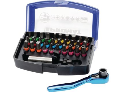 Sortiment bitov  33 kusov Drážkovaná/PH/PZD/T/6KT/bitová račňa (Farba 33 kusov, Veľkosť Drážkovaná/PH/PZD/T/6KT/ bitová račňa)