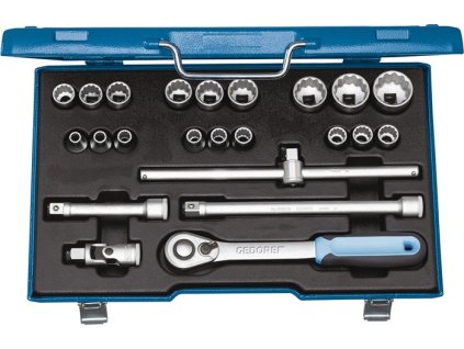 Sada nástrčných kľúčov D19 EMU-20 23 kusov 1/2 ″ Šírka v rovine 8-32 mm (Farba 23 kusov 1/2 ″, Veľkosť Šírka cez rovinu 8 - 32 mm)