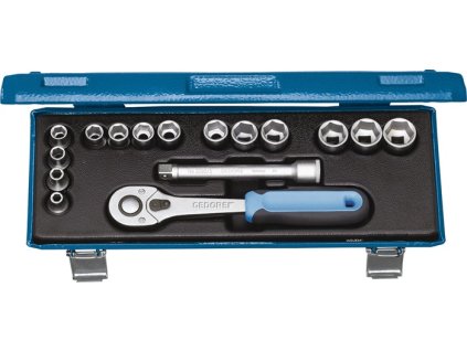 Sada nástrčných kľúčov 30 JMU-10 16 dielov 3/8 ″ Šírka cez rovinu 6-19 mm (Farba 16 dielov 3/8 ″, Veľkosť Šírka naprieč plochami 6-19 mm)