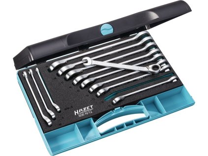 Sada račňových kľúčov 606N/12 12-dielny kľúč so šírkou 8-19 mm šikmé, dlhé, tenké (Farba 12-dielny kľúč šírky 8-19 mm, Veľkosť šikmé, dlhé, tenké)