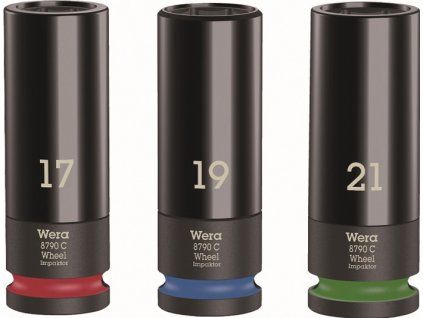 Sada nástrčných kľúčov Sada úderníka na kolesá C 1 3-dielna 1/2 ″ dlhý, šesťhranný (Farba 3-dielny 1/2 ″, Veľkosť dlhý, šesťhranný)