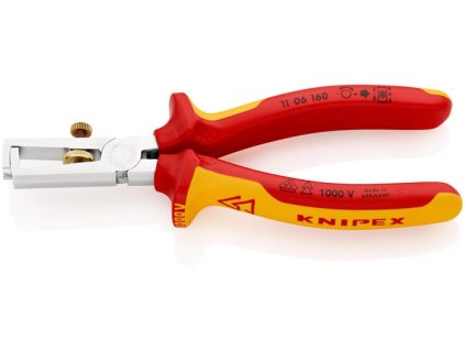 Odstraňovač izolácie drôtu  Dĺžka 160 mm VDE chrómované viaczložkové objímky (Farba Dĺžka 160 mm VDE, Veľkosť chrómované viaczložkové objímky)