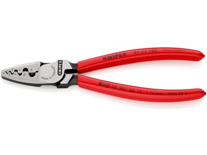 Kliešte na koncovky drôtu  Celková dĺžka 180 mm 0,25 - 16,0 (AWG 23 - 5) mm² leštený (Farba Celková dĺžka 180 mm, Veľkosť 0,25 - 16,0 (AWG 23 - 5) mm² leštený)