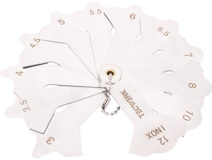 Mierka zvarového švu  Rozsah merania 3-12 mm s 12 lopatkami (Farba Rozsah merania 3-12 mm, Veľkosť Rozsah merania 3-12 mm   Rozsah merania 3-12 mm)