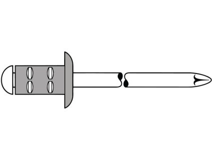 Slepý nit PolyGrip® Stopka nitu d x l 4,8 x 17 mm Hliník / oceľ (Farba Stopka nitu d x l 4,8 x 17 mm, Veľkosť Hliník / oceľ)