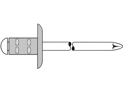 Slepý nit PolyGrip® Stopka nitu d x d 4,8 x 17 mm K16 Hliník / oceľ (Farba Stopka nitu d x l 4,8 x 17 mm K16, Veľkosť Hliník / oceľ)