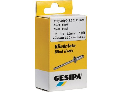 Slepý nit PolyGrip® Stopka nitu d x l 4,8 x 15 mm Oceľ / Oceľ (Farba Stopka nitu d x l 4,8 x 15 mm, Veľkosť Oceľ / Oceľ)