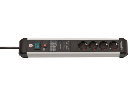 Napájacia lišta Premium-Protect-Line 16 A 230 V čierna/strieborná Objímky 6 (Farba 16 A 230 V čierna/strieborná, Veľkosť Objímky 6)