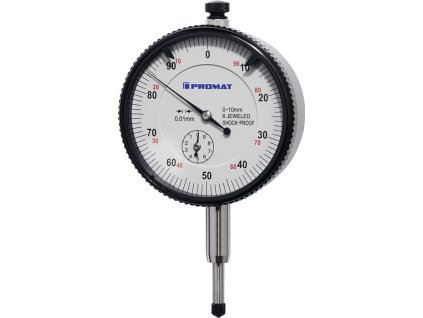 Odchýlkomer DIN 878 10 mm Odčítanie 0,01 mm s ochranou proti nárazom (Farba 10 mm čítanie 0,01 mm, Veľkosť DIN 878 10 mm čítanie 0,01 mm  DIN 878 10 mm čítanie 0,01 mm)