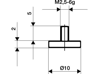 Meracia vložka  Plochý Ø 20 mm Oceľ M2.5 (Farba Ø 20 mm plochý, Veľkosť Ø 20 mm plochý Vhodné pre číselníkové meradlá  Ø 20 mm plochý Vhodné pre číselníkové meradlá)