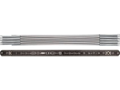 Sekčné pravidlo  Dĺžka 2 m Šírka 14 mm mm/ mm EG II (Farba Dĺžka 2 m Šírka 14 mm, Veľkosť Dĺžka 2 m Šírka 14 mm Hliník čierny  Dĺžka 2 m Šírka 14 mm Hliník čierny)