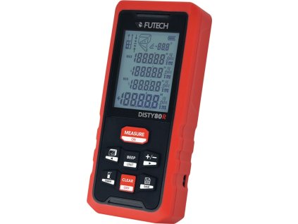 Laserový diaľkomer DISTY 80 ČERVENÁ 0,05 až 80 m ± 2 mm IP 54 (Farba 0,05 až 80 m ± 2 mm, Veľkosť DISTY 80 ČERVENÁ 0,05 až 80 m ± 2 mm  DISTY 80 ČERVENÁ 0,05 až 80 m ± 2 mm)