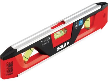 Torpédová vodováha T PRO 23 cm Hliník/ABS plast červená/čierna (Farba 23 cm, Veľkosť T PRO 23 cm 1 mm/m 1 mm/m T PRO 23 cm 1 mm/m 1 mm/m)