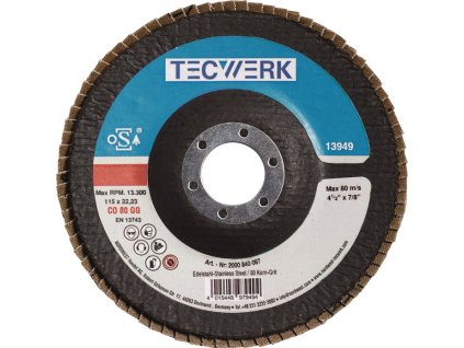 Zubatá poistná podložka INOX keramické zrno CO TECWERK (Farba Ø 115 mm zrnitosť 80 kužeľová, Veľkosť INOX Keramická zrnitosť CO)