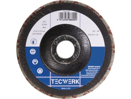 Netkaný kompaktný kotúč Ø 125 mm otvor Ø 22,23 mm Super Finish TECWERK (Farba Ø 125 mm Ø otvoru 22,23 mm, Veľkosť s podložkou zo sklených vlákien antracit 6A-M Super Finish)
