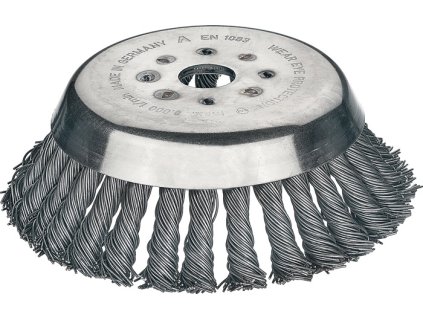 Kužeľová kefa LESSMANN (Farba Ø 180 mm Hrúbka drôtu 0,5 mm, Veľkosť Oceľ 14 mm otvor 25,4 mm 8000 min-¹)