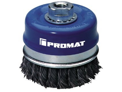 Hrnčeková kefa oceľ PROMAT (Farba Ø 80 mm hrúbka drôtu 0,5 mm, Veľkosť oceľ 8500 min-¹)