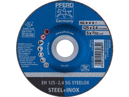 Rezný kotúč PFERD TOOLS (Farba D125x2,4 mm s kľukou, Veľkosť INOX Otvor 22,23 mm)