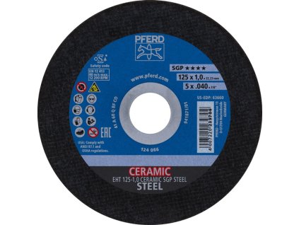 Rezný kotúč PFERD TOOLS (Farba D125x1mm rovný, Veľkosť oceľ Otvor 22,23 mm)