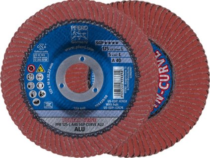 Lamelový kotúč POLIFAN® A SGP CURVE ALU korund A-COOL verzia L PFERD TOOLS (Farba Ø 125 mm veľkosť zrna 40, Veľkosť Oxid hlinitý A-COOL Verzia L)
