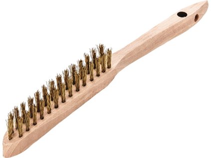 Ručná kefa dĺžka 290 mm 0,35 mm mosadzný drôt 12 LESSMANN (Farba Dĺžka 290 mm, Veľkosť Mosadzný drôt 0,35 mm Dĺžka rezu 140 mm 2-radový 12)