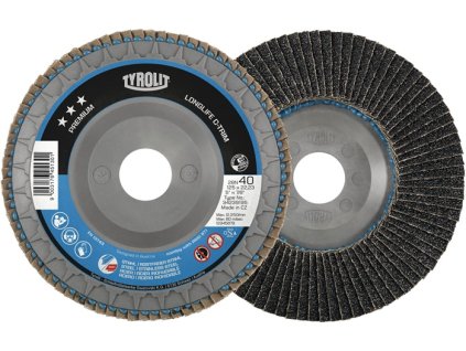 Lamelový kotúč TYROLIT (Farba Ø 125 mm zrnitosť 120 plochá, Veľkosť INOX/oceľ oxid zirkoničito-hlinitý)