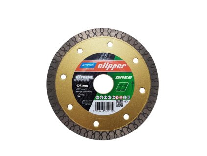 Diamantový rezný kotúč NORTON CLIPPER (Farba Ø 125 mm Otvor 22,23 mm, Veľkosť pre uhlové brúsky Šírka segmentu 1,3 mm Výška segmentu 10 mm držiak 22,23 mm)