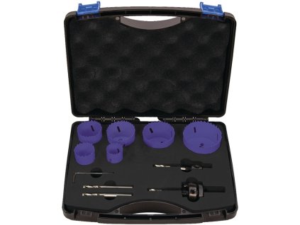 Súprava píl na diery  10 dielov 22-68 mm Hĺbka rezu 38 mm HSS-Co8 (Farba 10 kusov 22-68 mm, Veľkosť Hĺbka rezu 38 mm HSS-Co8)