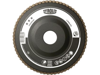 Lamelový kotúč PREMIUM LONGLIFE oceľ ZA - zirkóniový korund TYROLIT (Farba Ø 125 mm zrnitosť 60 rovná, Veľkosť Oceľ ZA - oxid zirkoničito-hlinitý)