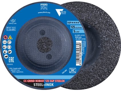 Brúsny kotúč D125xSmm oceľ / nerezová oceľ PFERD TOOLS (Farba D125xSmm, Veľkosť Oceľ / nehrdzavejúca oceľ Otvor 22,23 mm)