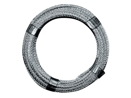 Oceľové laná (Farba Ø 5,0 - 6,0 mm Dĺžka 10 m 6 x 12 + 1 FE, Veľkosť Minimálna sila pri pretrhnutí 9,19 kN Oceľ, pozinkovaná, potiahnutá plastom)